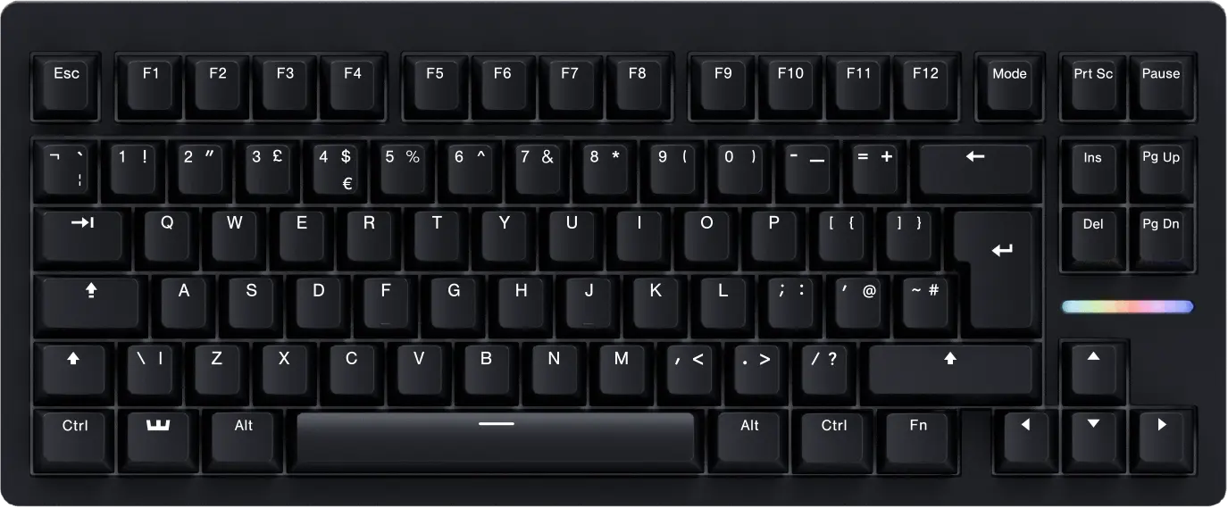 Wooting 80HE+ with UK keycap layout